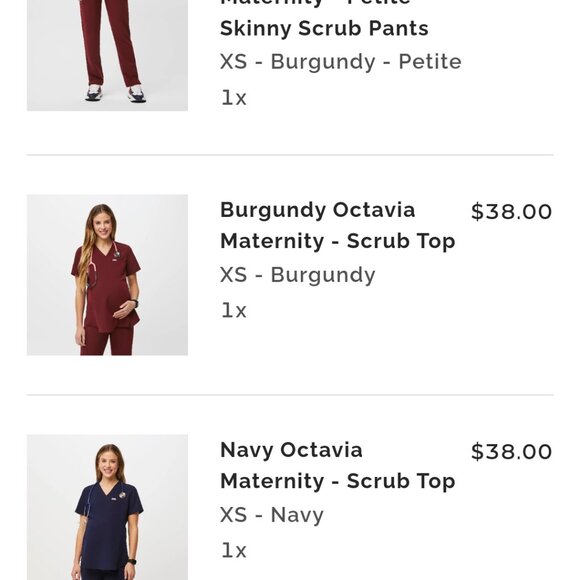 FIGS MATERNITY Scrubs Set XS PETITE - Picture 5 of 7
